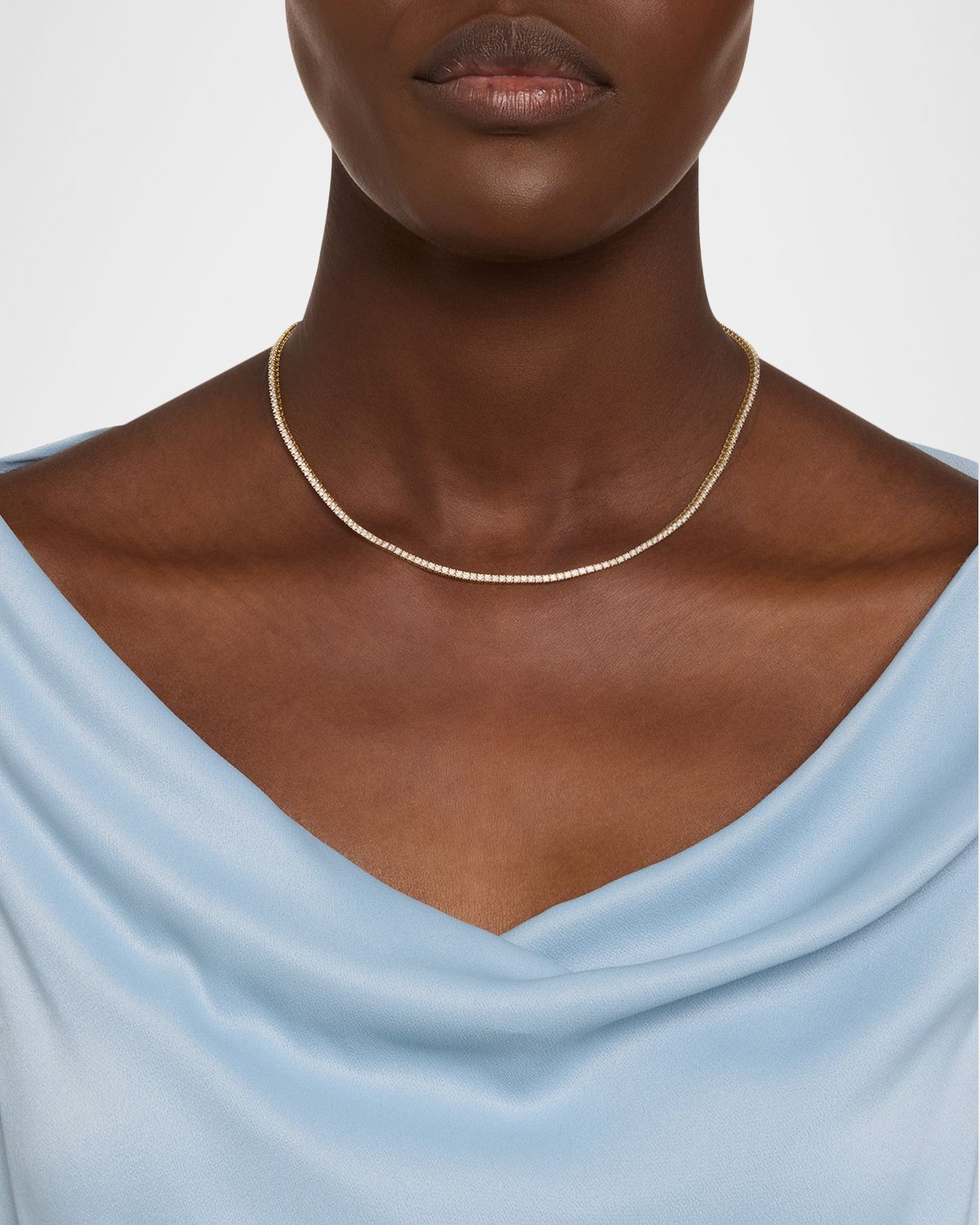 Sydney Evan 14K Yellow Gold Diamond Tennis Necklace