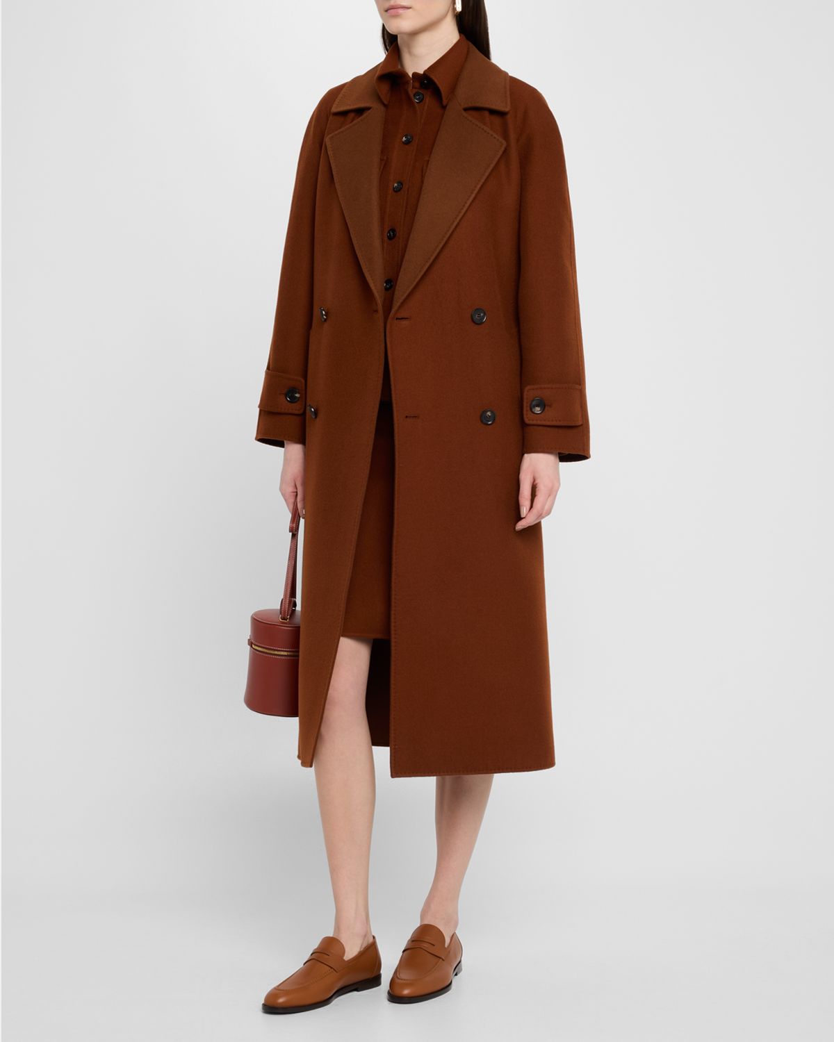 Loro Piana Foster Double-Breast Belted Cashmere Coat