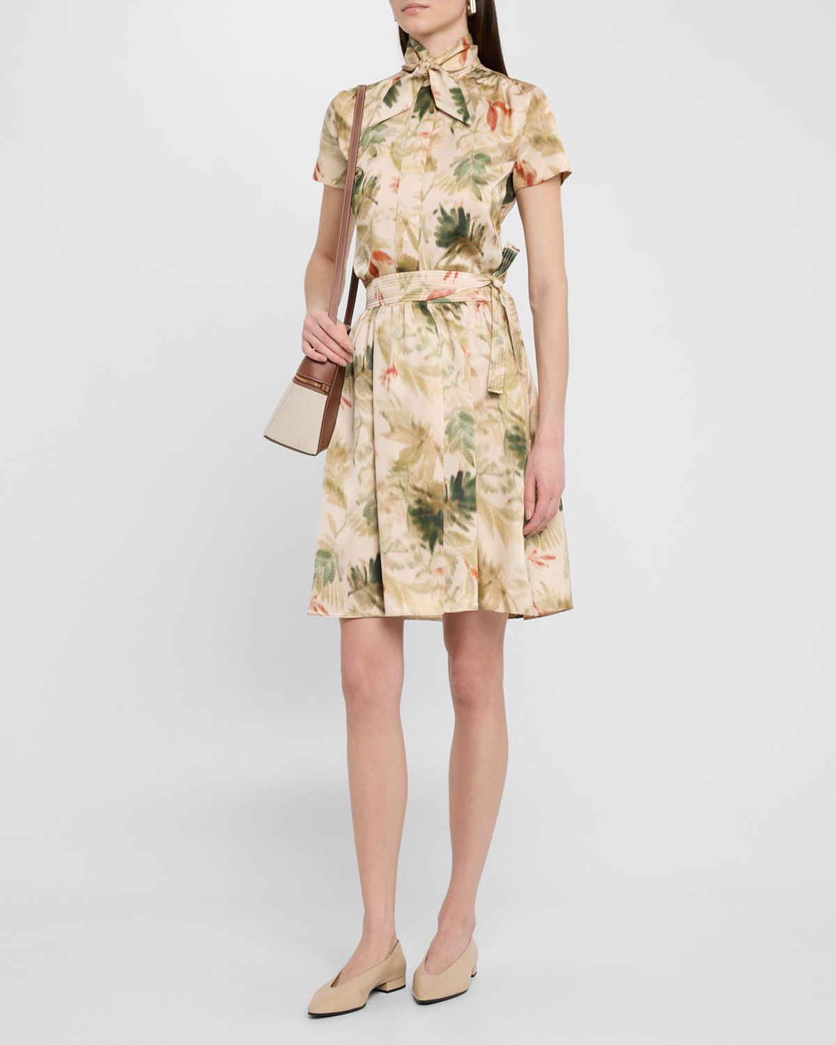 Loro Piana Leah Short Botanical Skirt