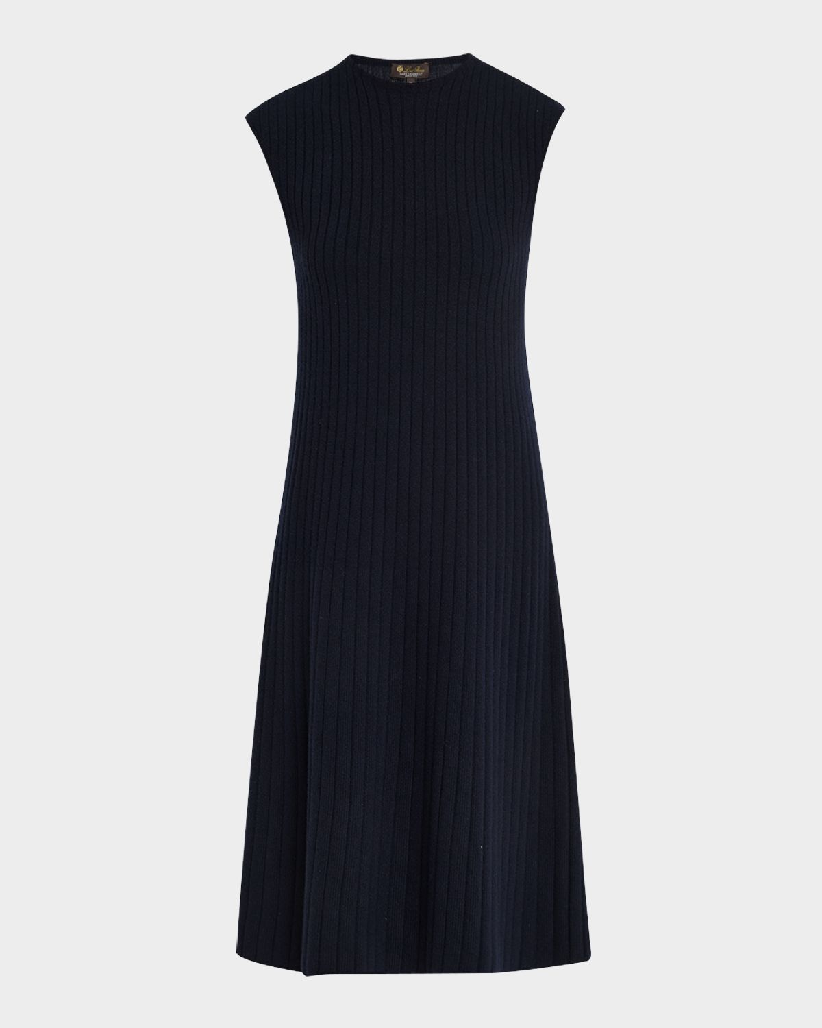 Loro Piana Coste Baby Cashmere Rib Sleeveless Dress