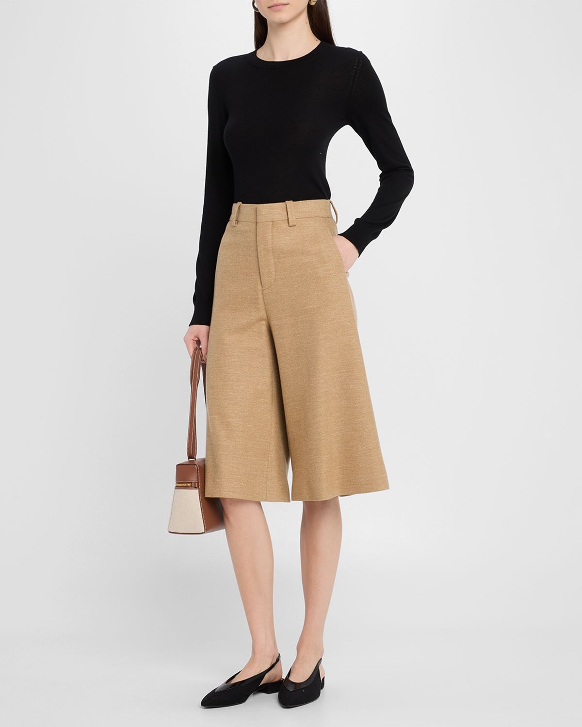 Loro Piana Drake Light Wool Cashmere Bermuda Shorts