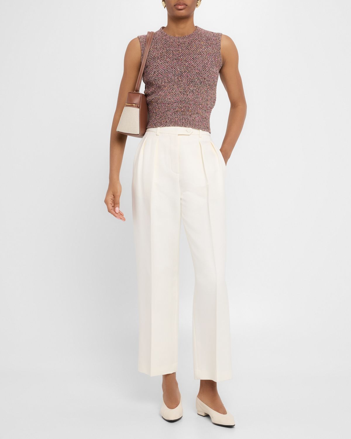 Loro Piana Ispra Sleeveless Tweed-Knit Sweater