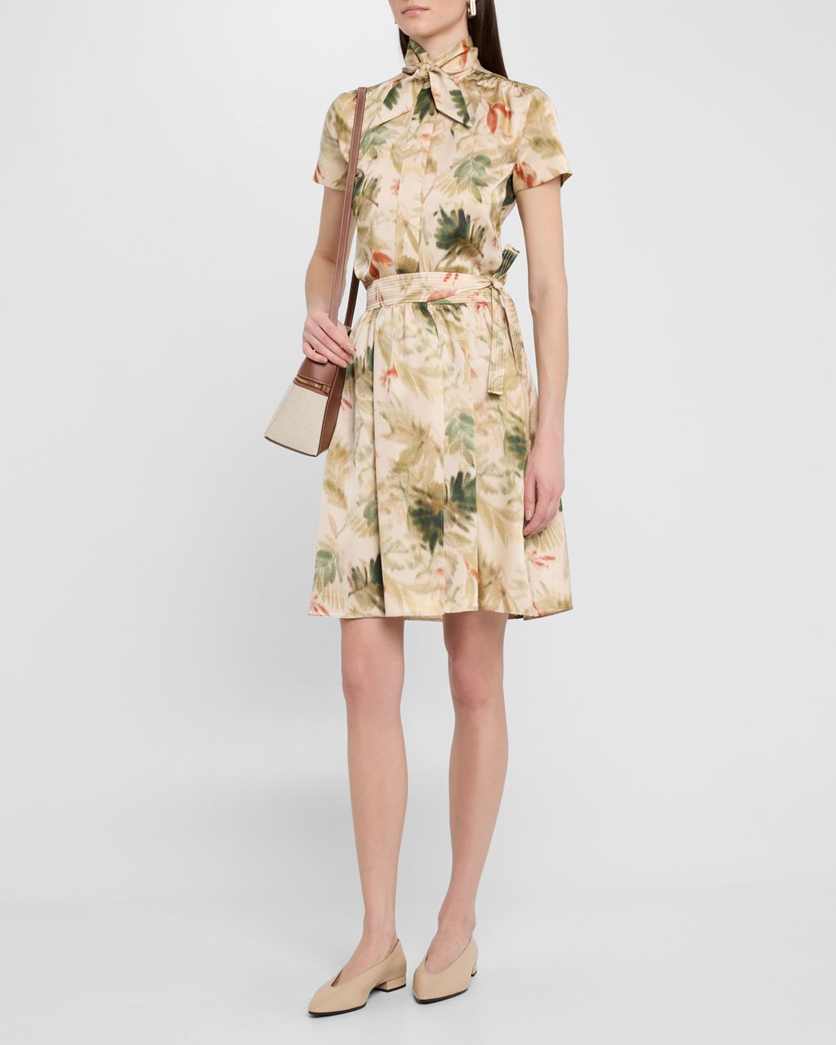 Loro Piana Febe Botanical Self-Tie Blouse