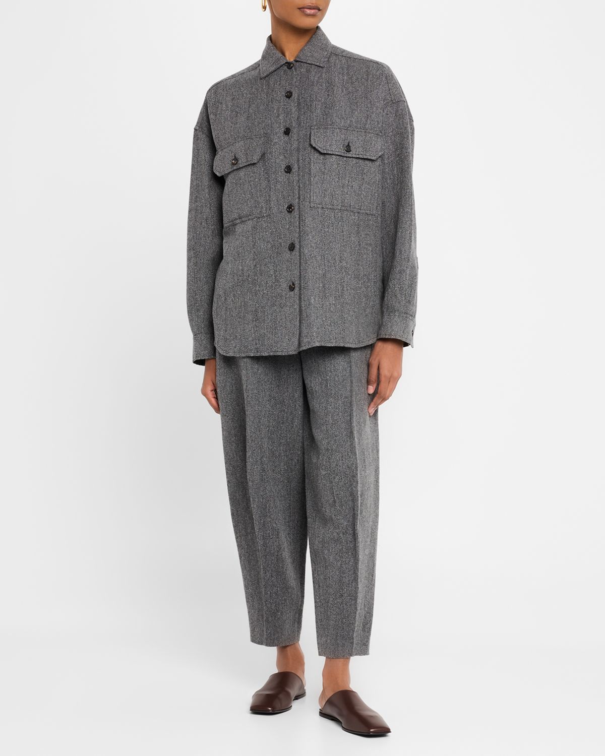 Loro Piana Dan Tapered Wool Cashmere Trousers