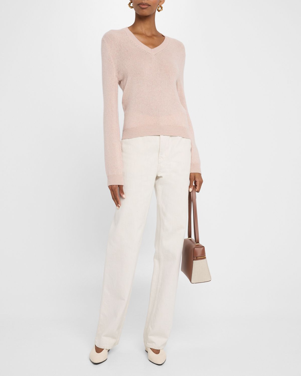 Loro Piana Fobello V-Neck GG 8 Baby Cashmere Sweater