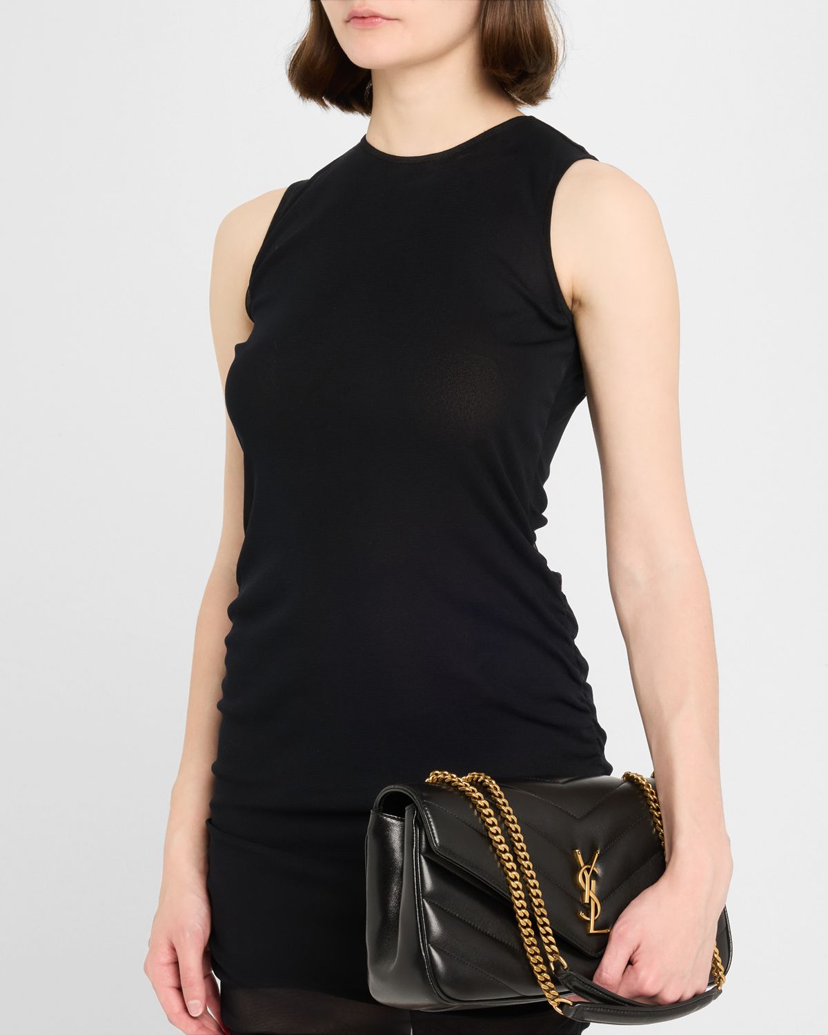 Saint Laurent Loulou Medium YSL Chain Shoulder Bag in Quilted Leather