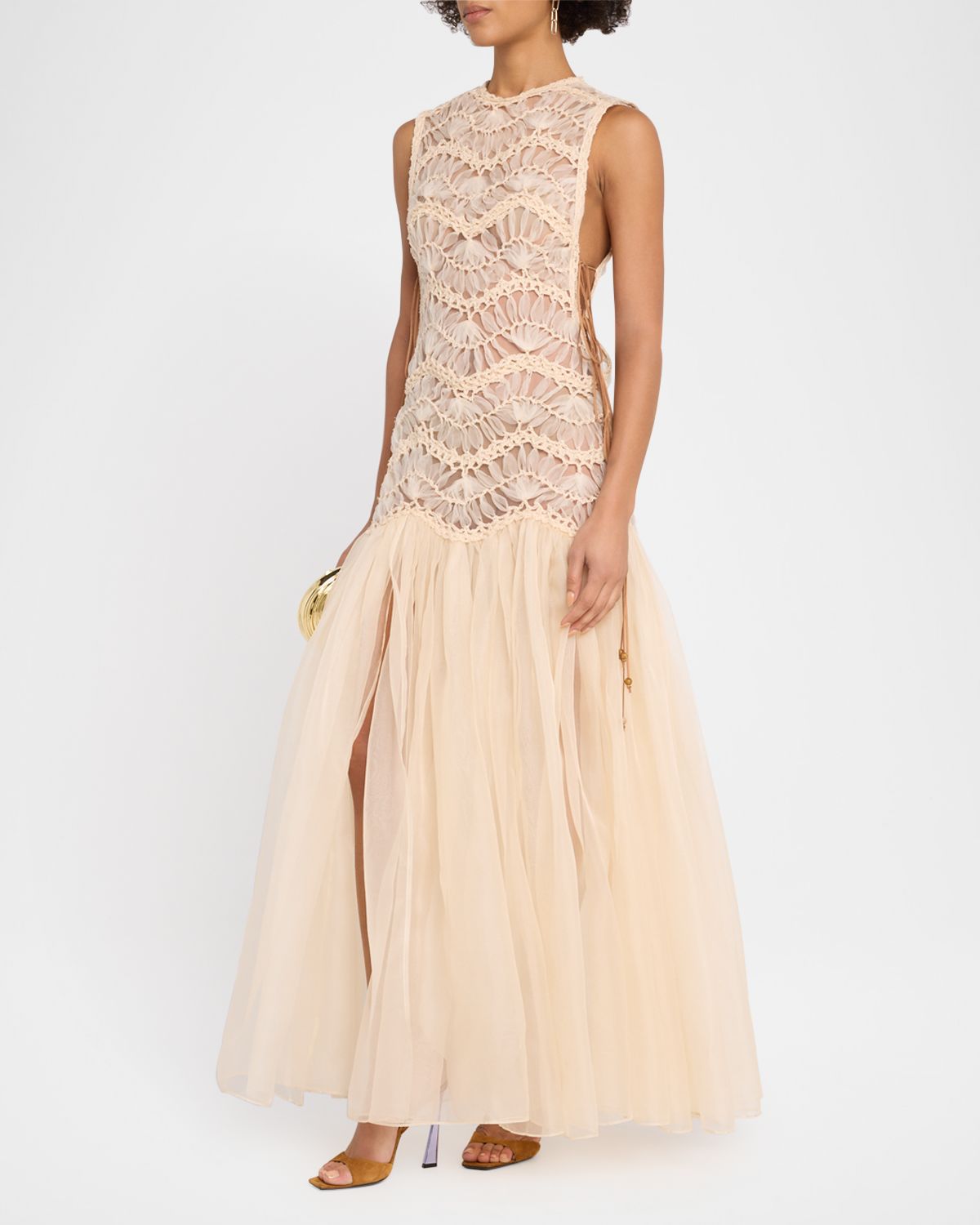 Zimmermann Illuminate Macrame Maxi Dress