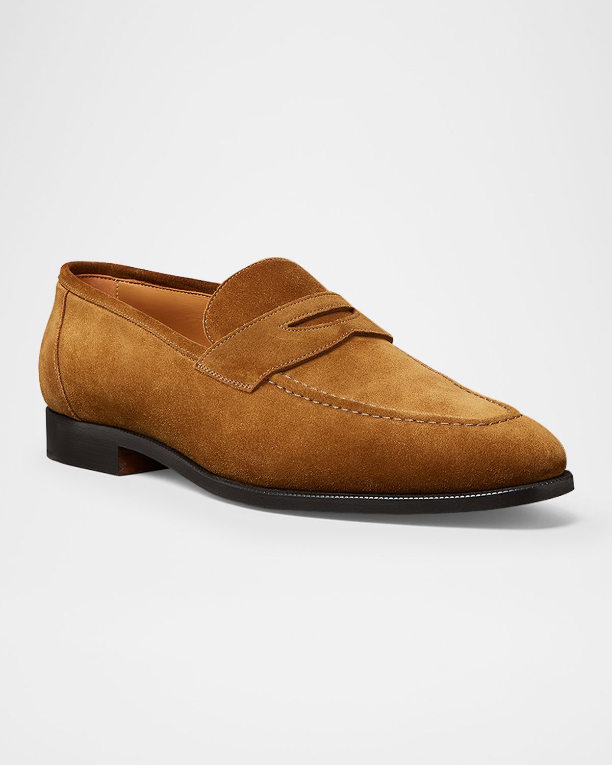 Loro Piana Men's Sergio Walk Suede Penny Loafers