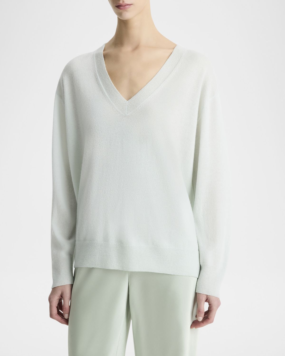 Vince Silk-Cashmere Deep V Sweater
