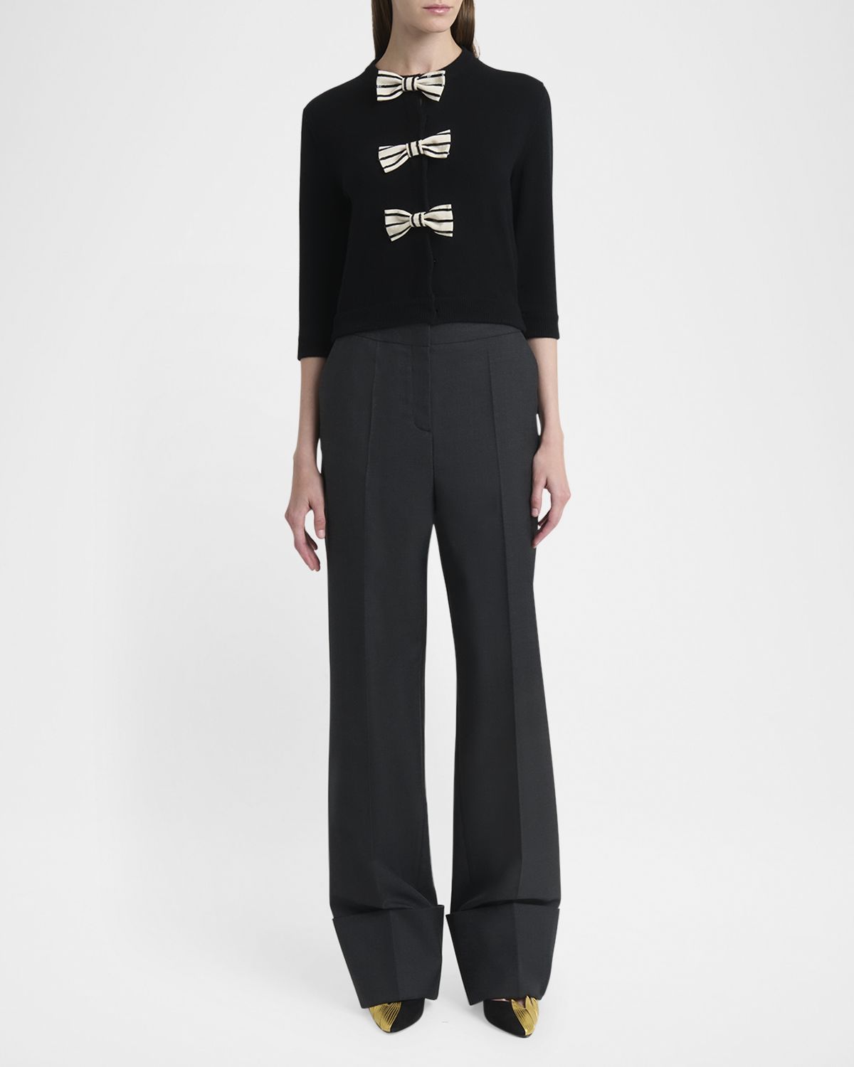 Valentino Garavani Cuffed Wool Trousers