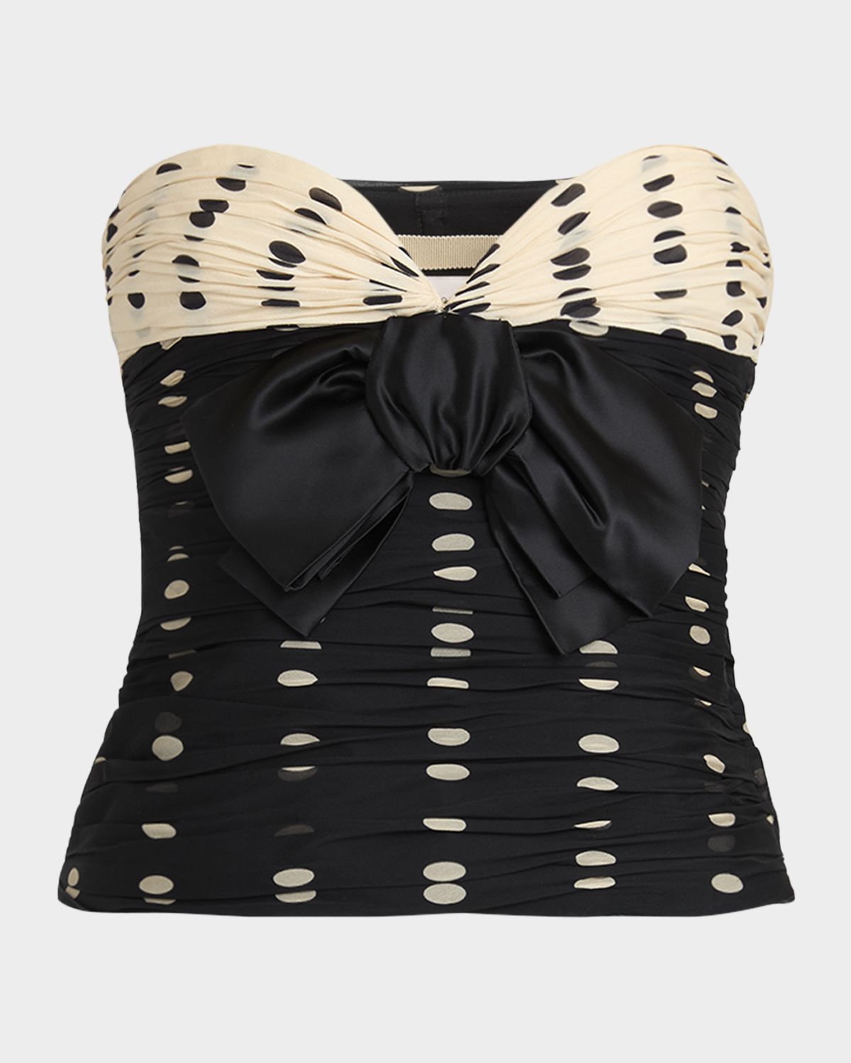 Valentino Garavani Strapless Polka Dot Ruched Bustier | Thumbnail 6 Valentino Garavani Strapless Polka Dot Ruched Bustier | Thumbnail 6