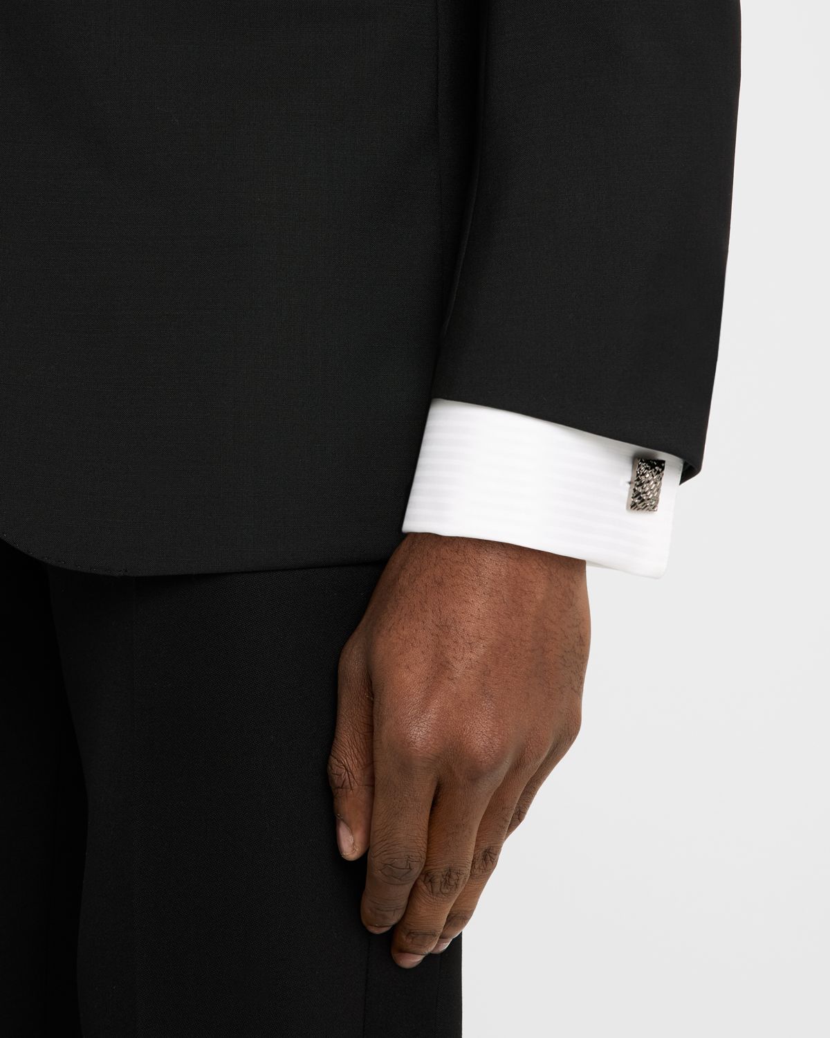 Link Up Men 's Rectangle Basketweave Cufflinks