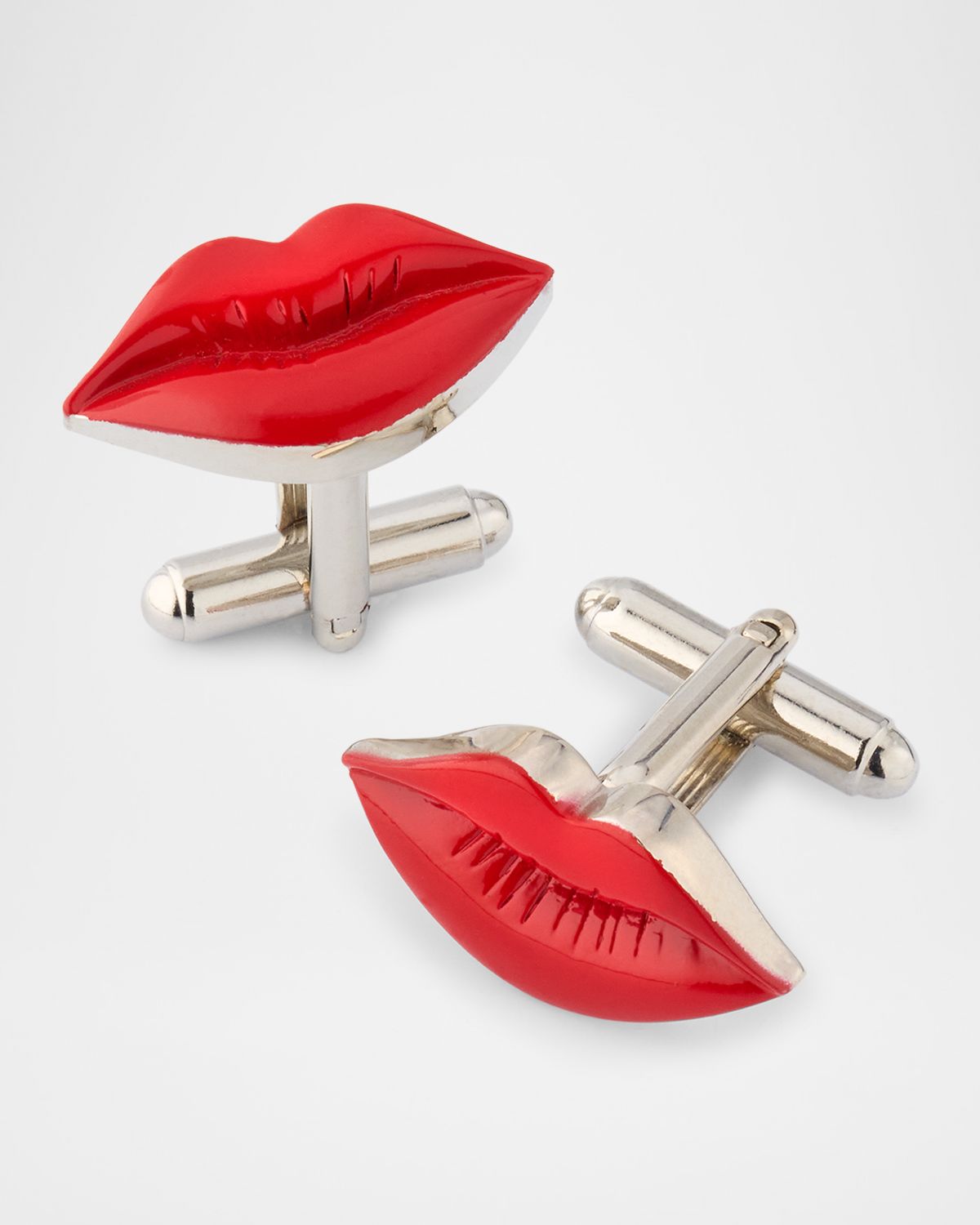 Link Up Men 's Red Lips Cufflinks