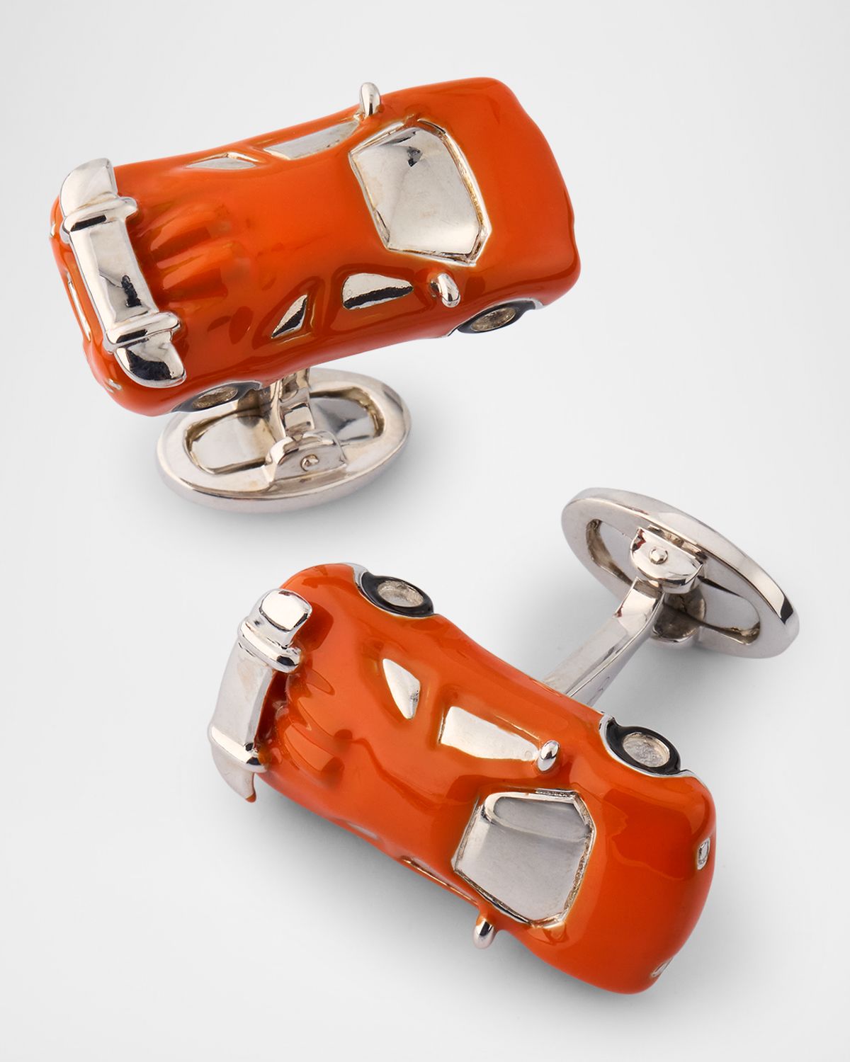 Jan Leslie Men 's Sterling Silver Race Car Cufflinks