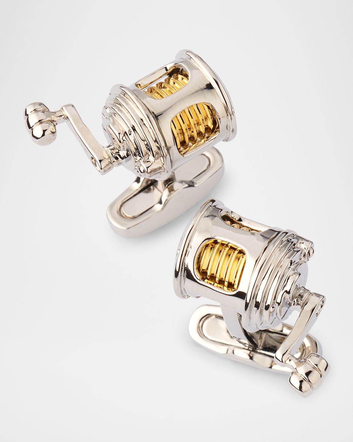 Link Up Men 's Two-Tone Fishing Reel Cufflinks