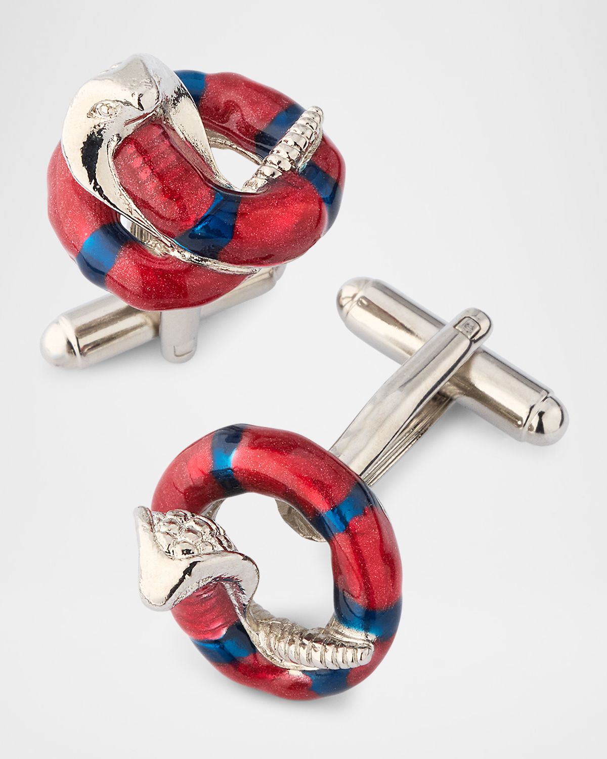 Link Up Men 's Cobra Coil Snake Cufflinks