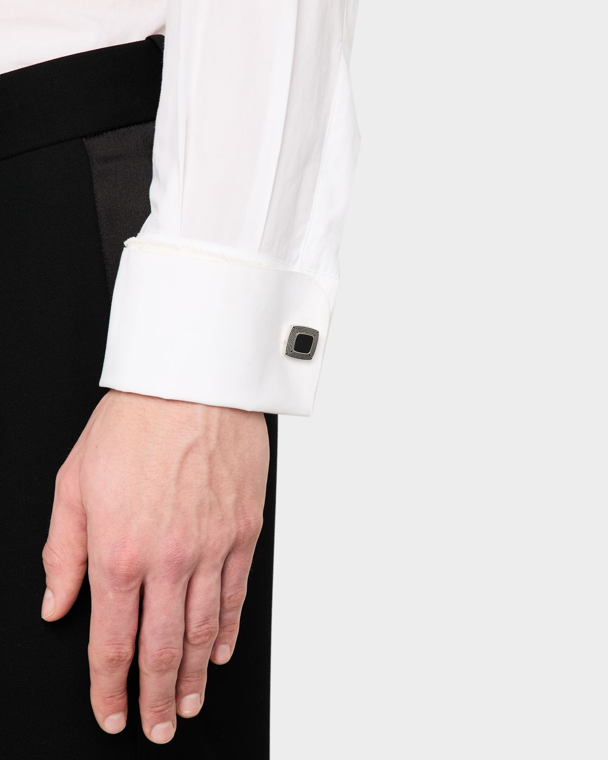 Link Up Men 's Black Onyx Square Cufflinks