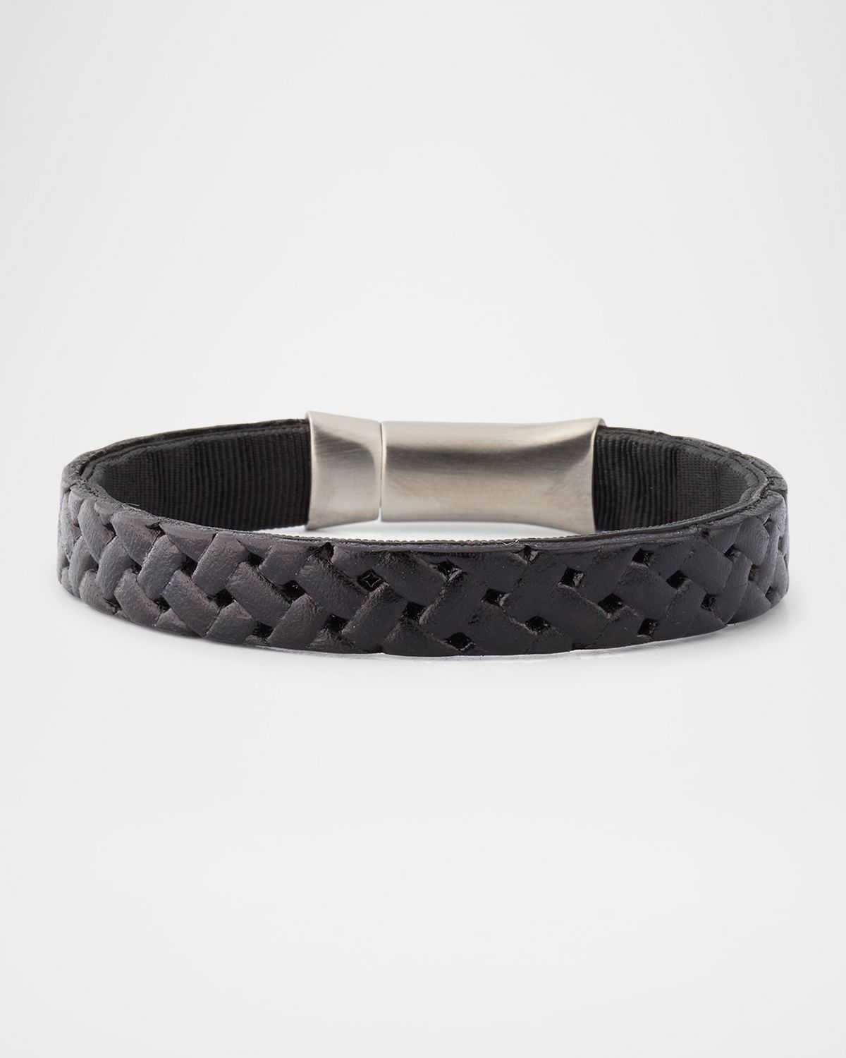Link Up Men 's Embossed Braided Leather Bracelet
