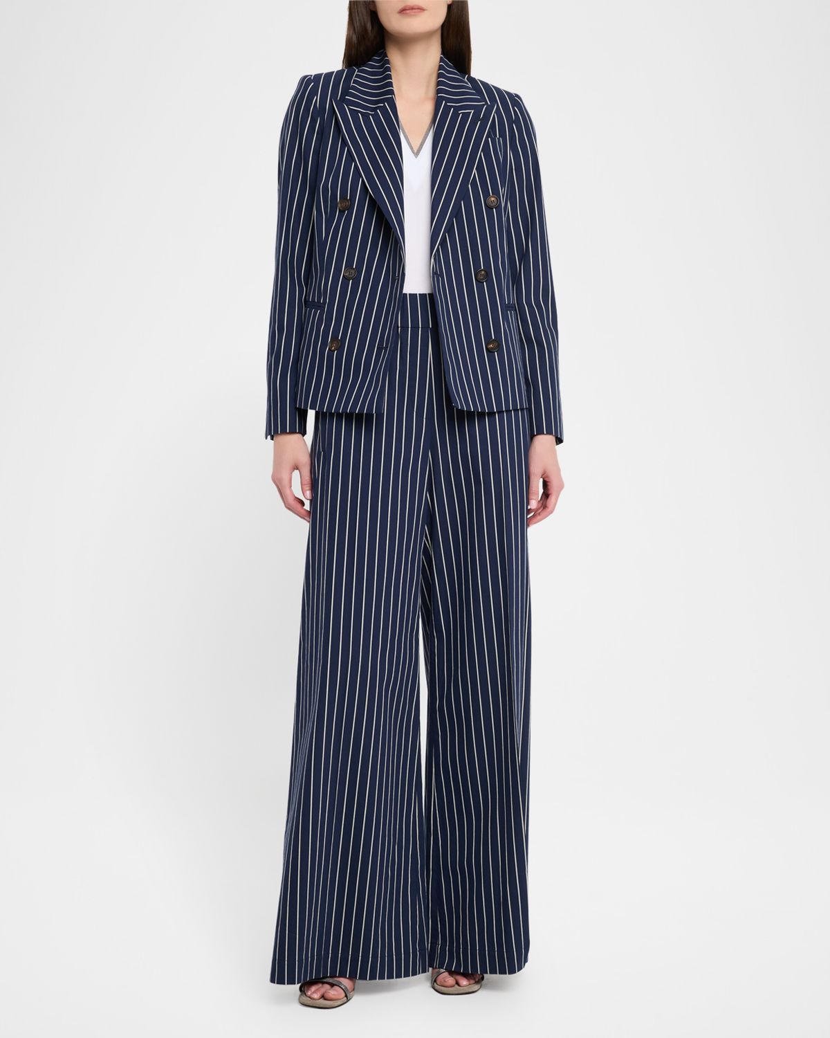 Brunello Cucinelli Monili V-Neck Short-Sleeve Cotton Jersey T-Shirt