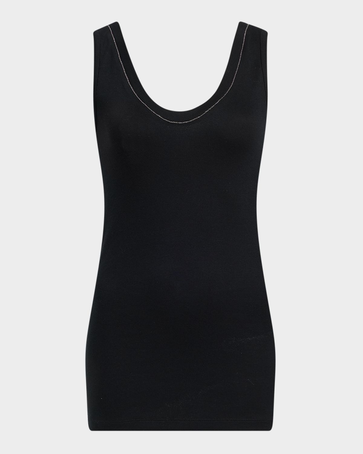 Brunello Cucinelli Monili Scoop-Neck Flat Cotton Rib Tank Top | Thumbnail 6 Brunello Cucinelli Monili Scoop-Neck Flat Cotton Rib Tank Top | Thumbnail 6