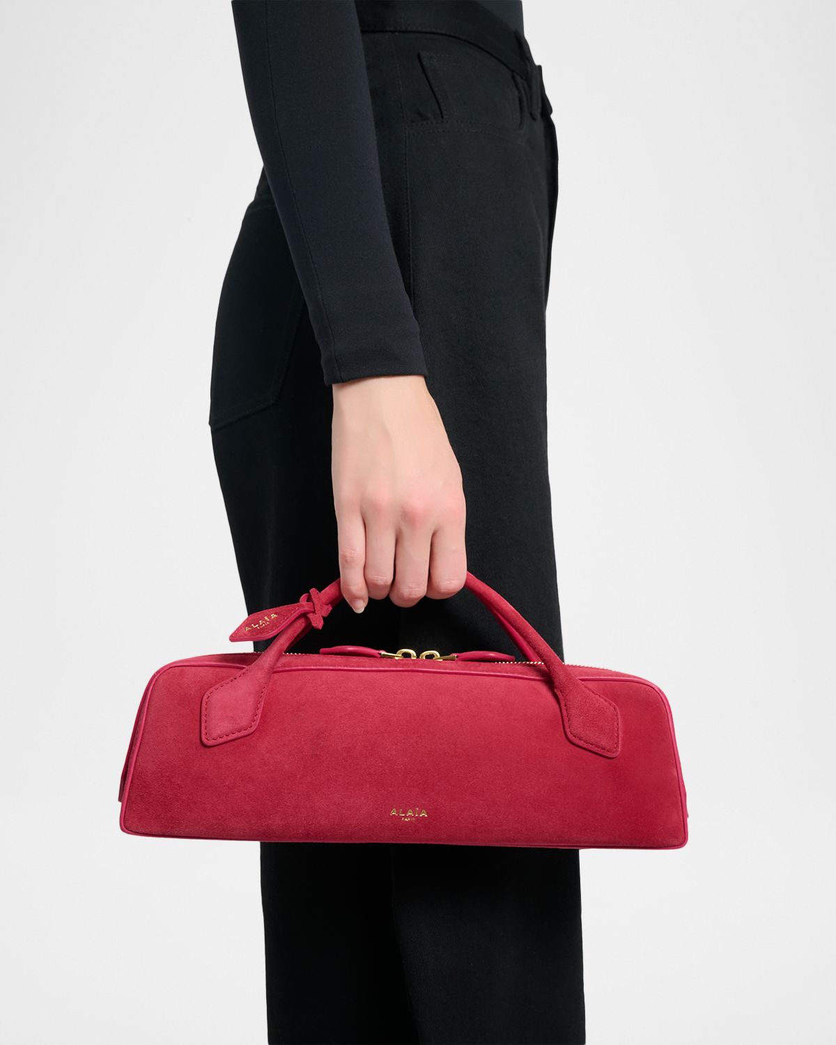 ALAÏA Teckel Top-Handle Bag in Suede and Leather | Thumbnail 6 ALAÏA Teckel Top-Handle Bag in Suede and Leather | Thumbnail 6