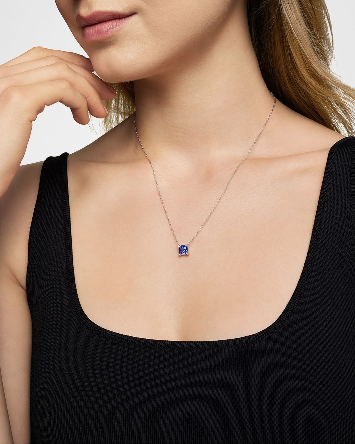 David Yurman Petite Chatelaine Pendant Necklace with Diamonds in 18K White Gold