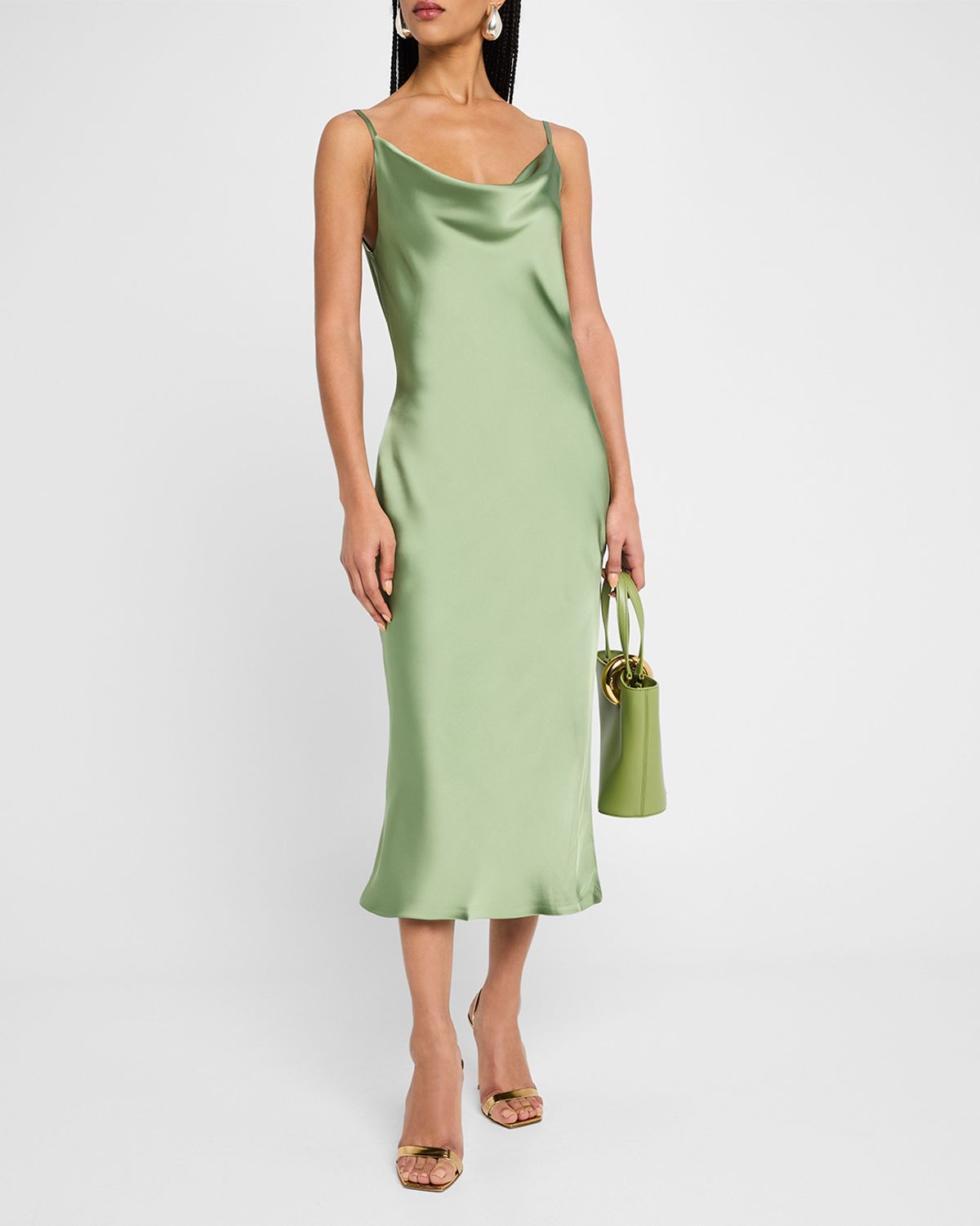 Norma Kamali Maria Satin Slip Dress