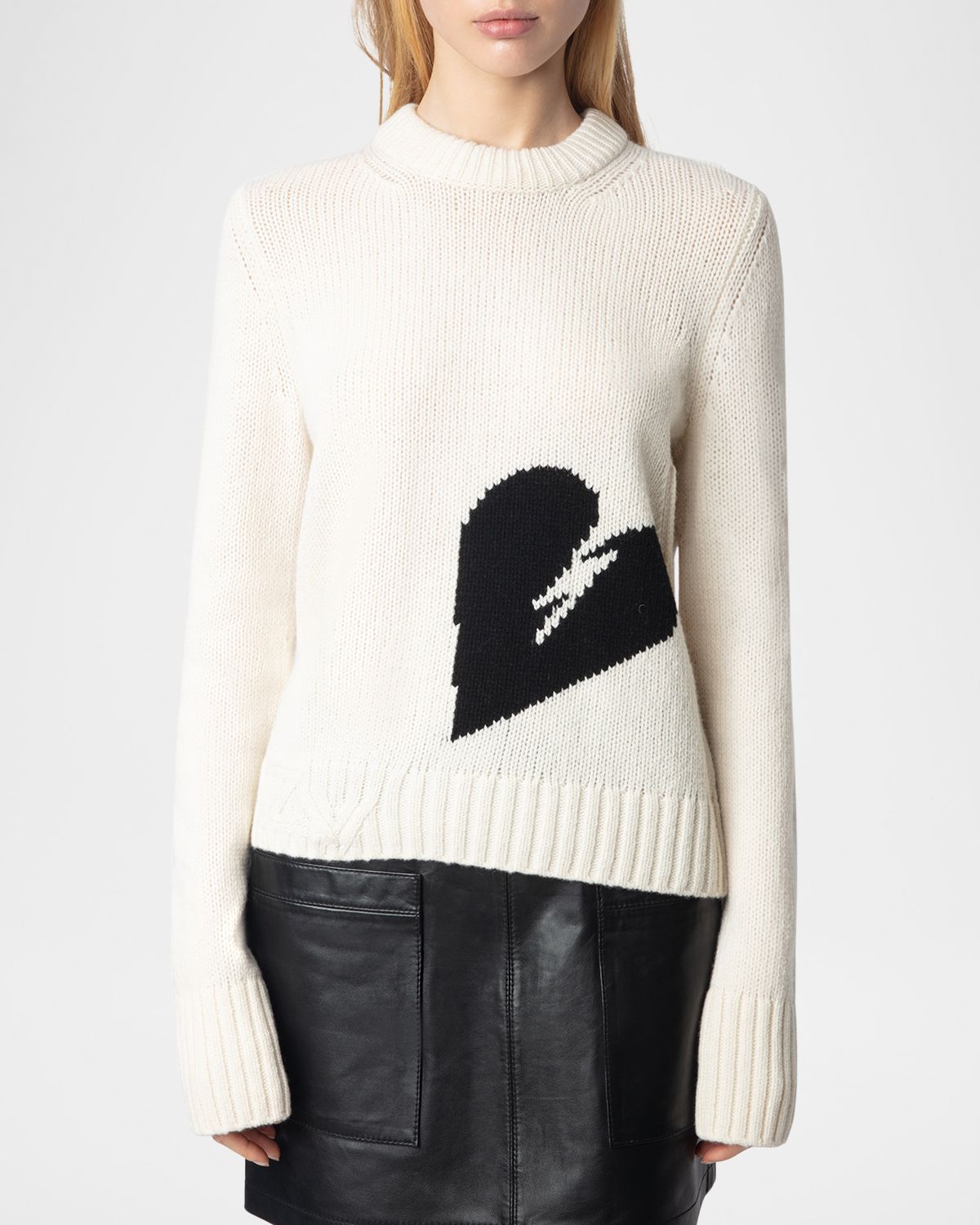 Zadig & Voltaire Malty Merino Wool Heart Sweater