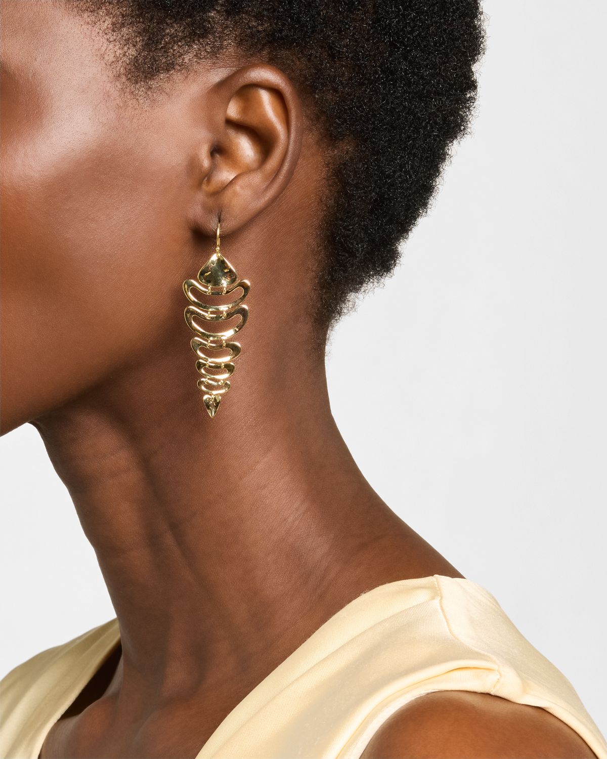 Ippolita 18K Classico Wavy Organic Open Shape 7-Tier Dangle Earrings