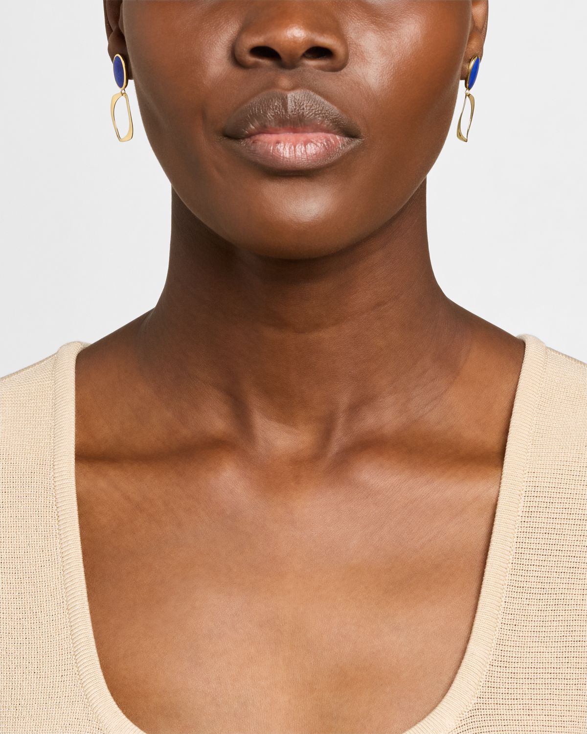 Ippolita 18K Polished Rock Candy Oval and Wavy Frame Drop Earrings