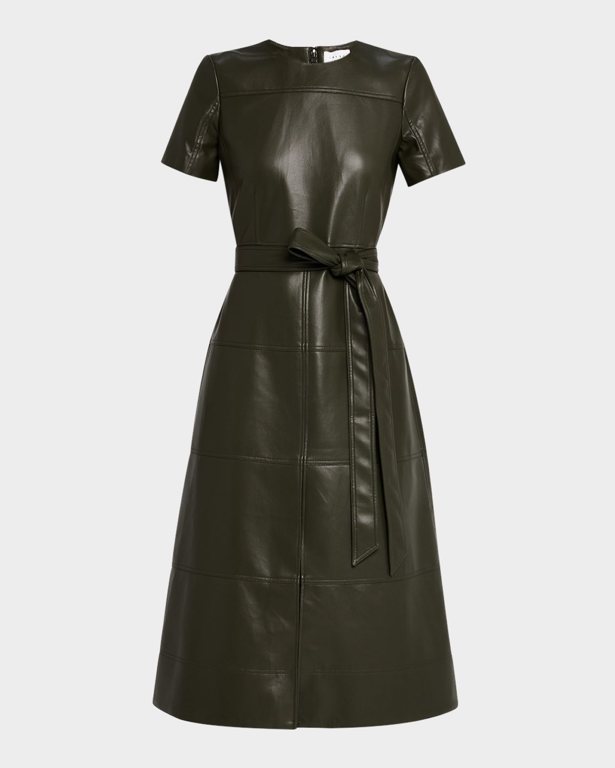 Tanya Taylor Ella Vegan Leather Midi Dress