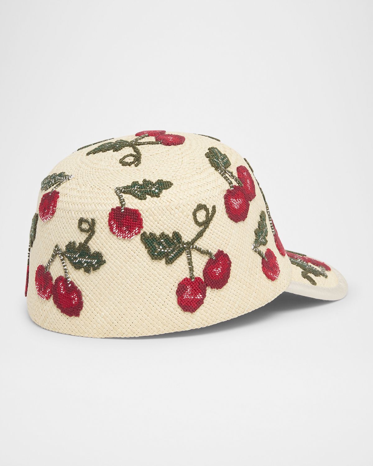 Valentino Garavani Cherries Straw Baseball Cap