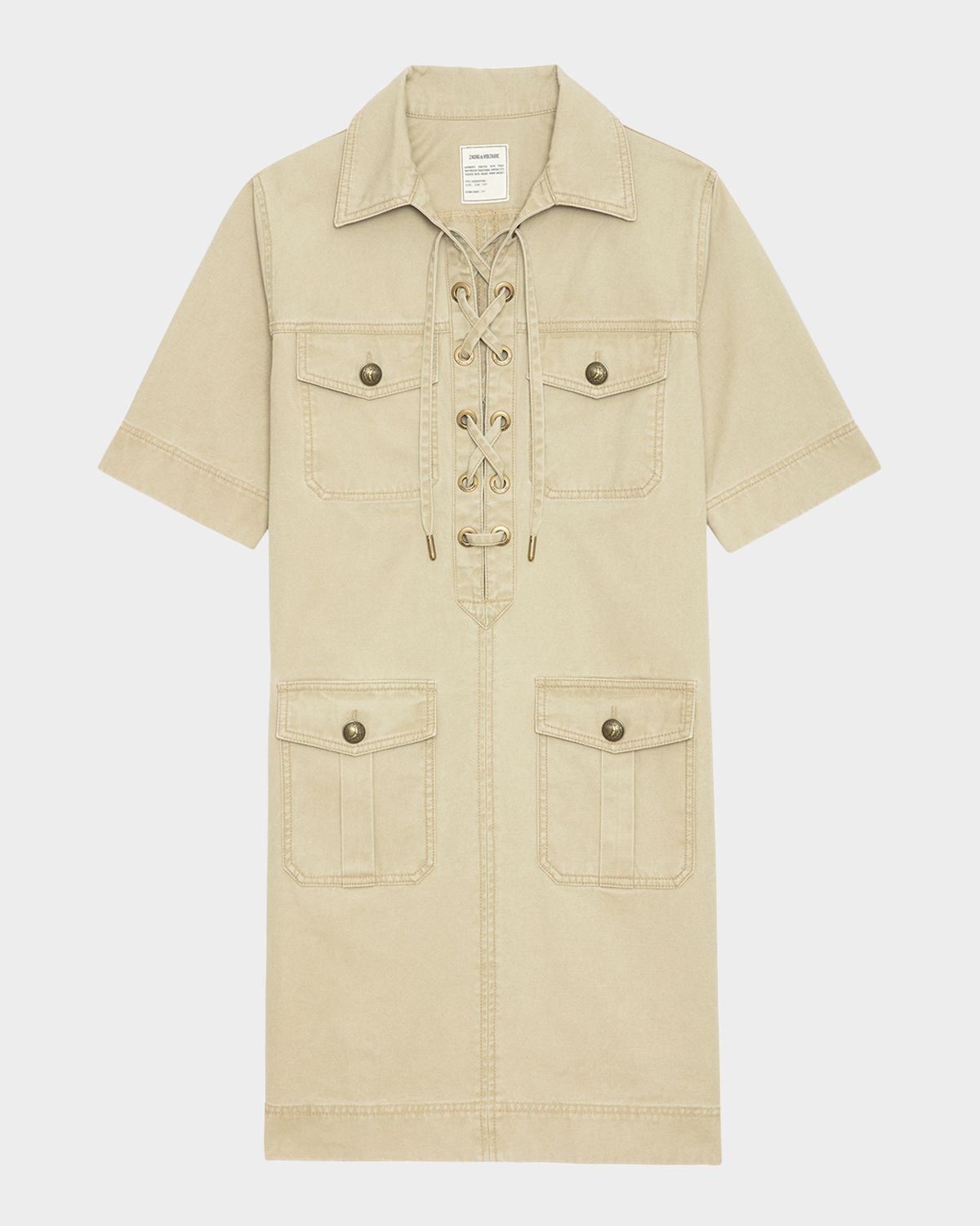 Zadig & Voltaire Record Lace-Up Mini Dress