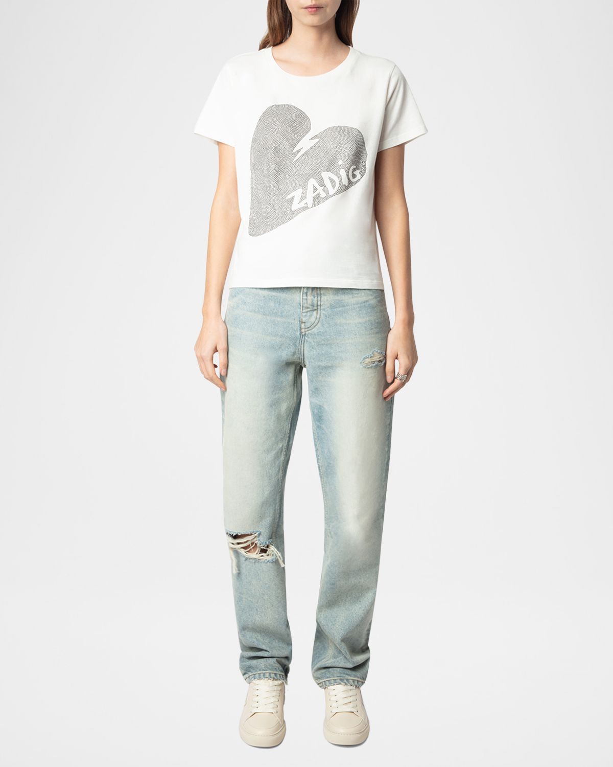 Zadig & Voltaire Alys Embellished Big Heart T-Shirt