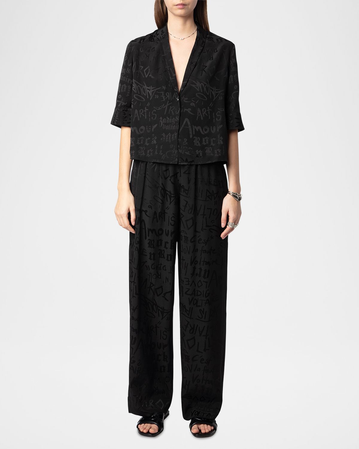 Zadig & Voltaire Pin Manifesto Silk Trousers