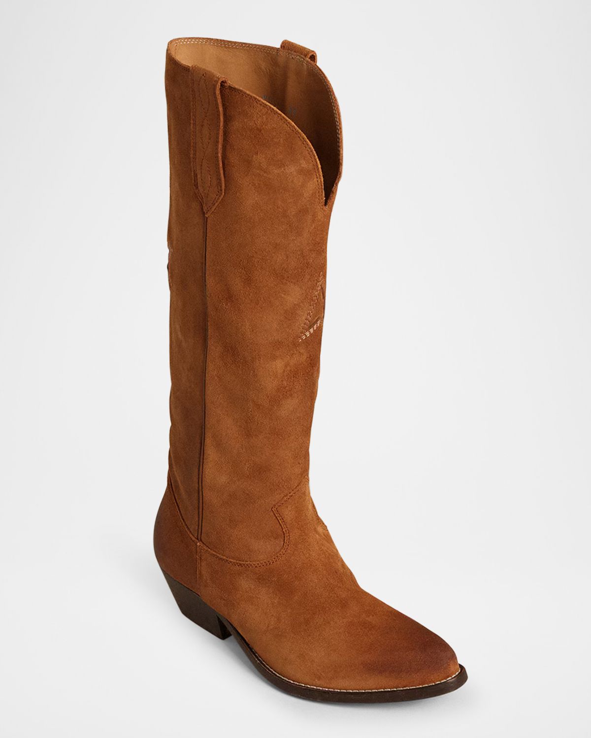 Golden Goose Wish Star Embroidered Suede Cowboy Boots