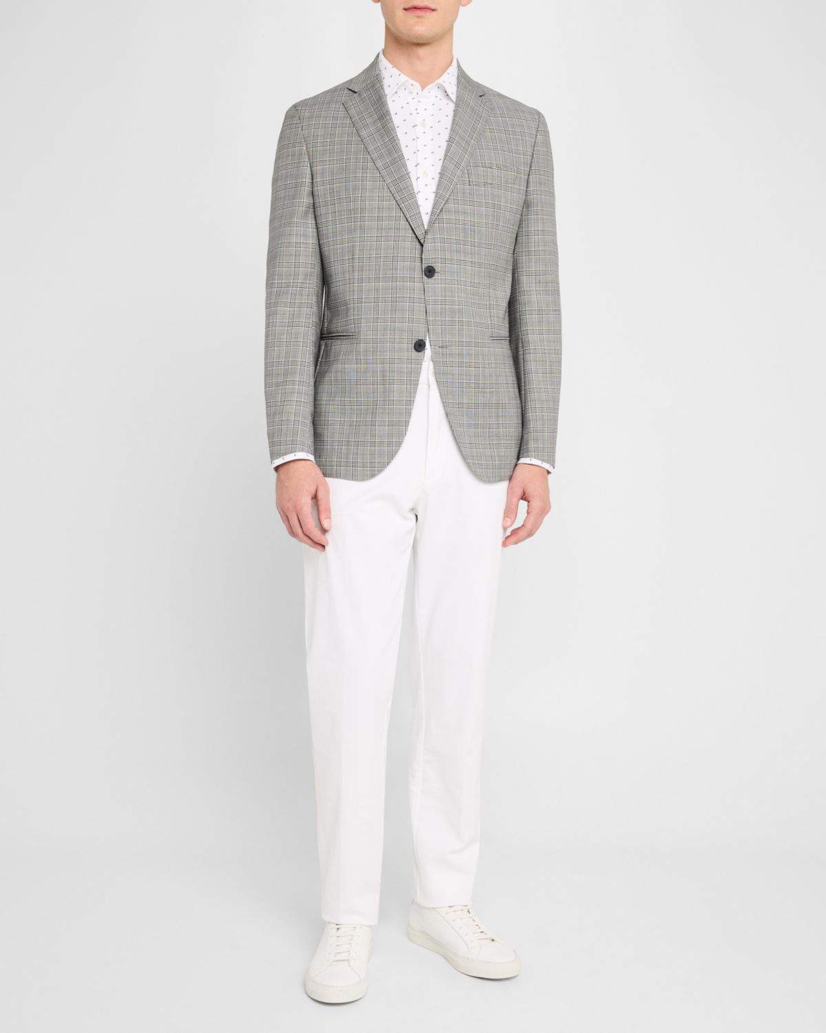 BOSS Men 's Wool Houndstooth Plaid Sport Coat