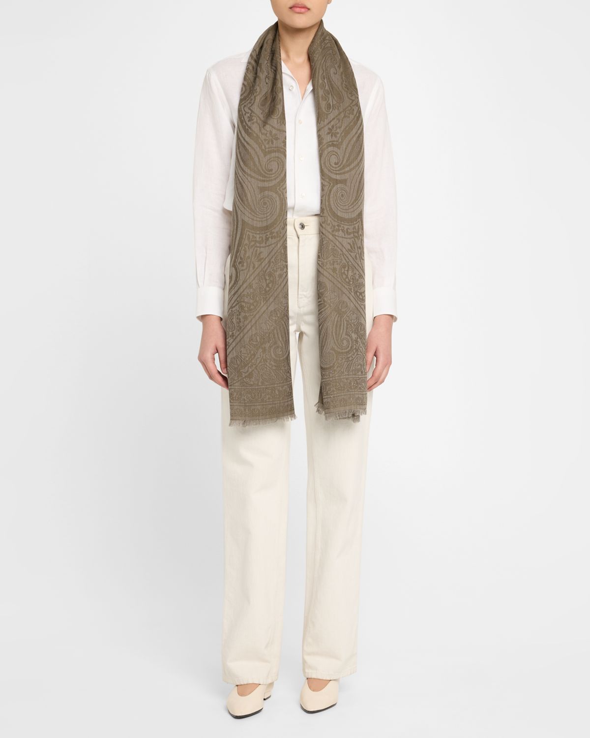 Loro Piana Sherazade Paisley-Print Cashmere Blend Scarf