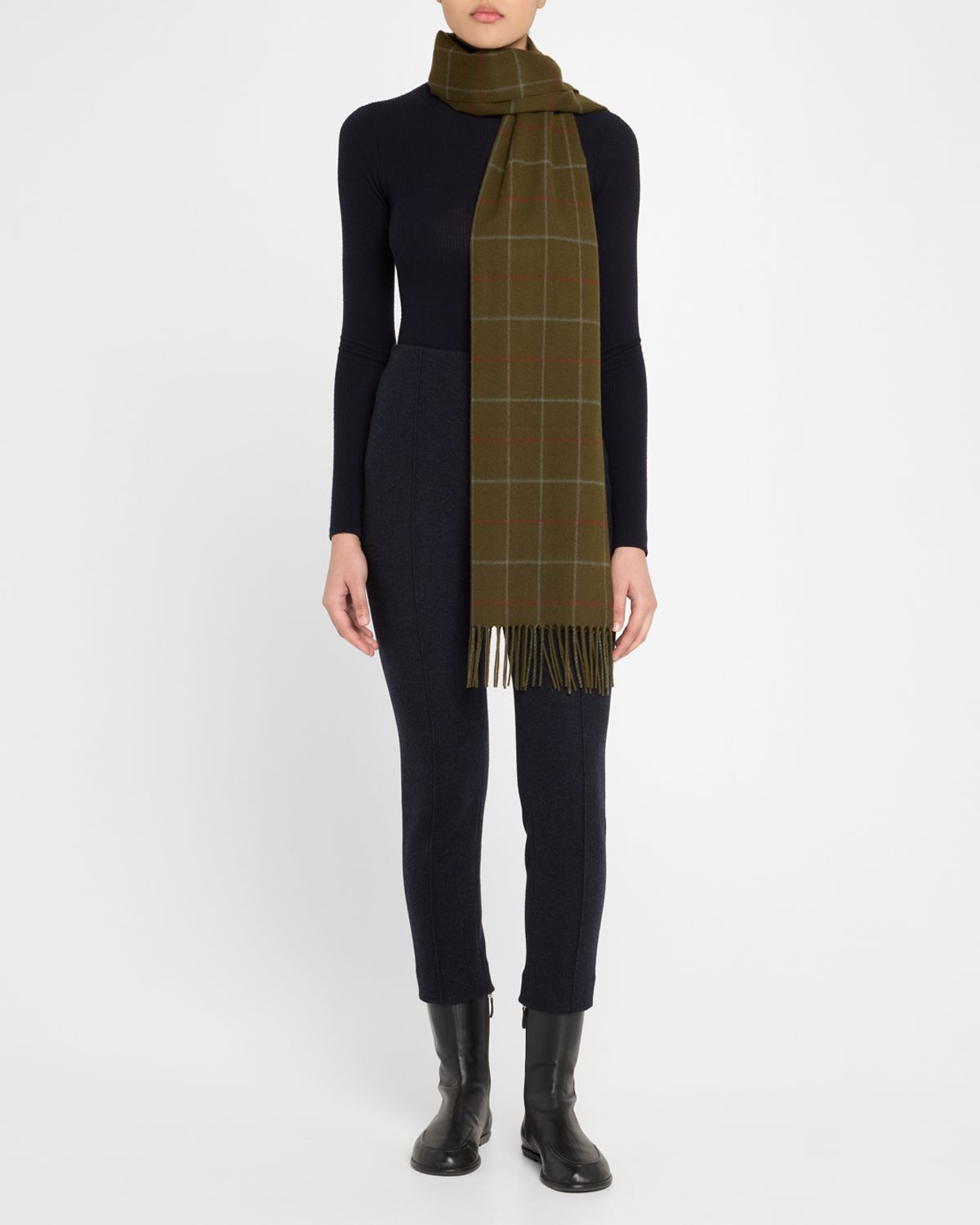 Loro Piana Belt Check-Print Cashmere Scarf