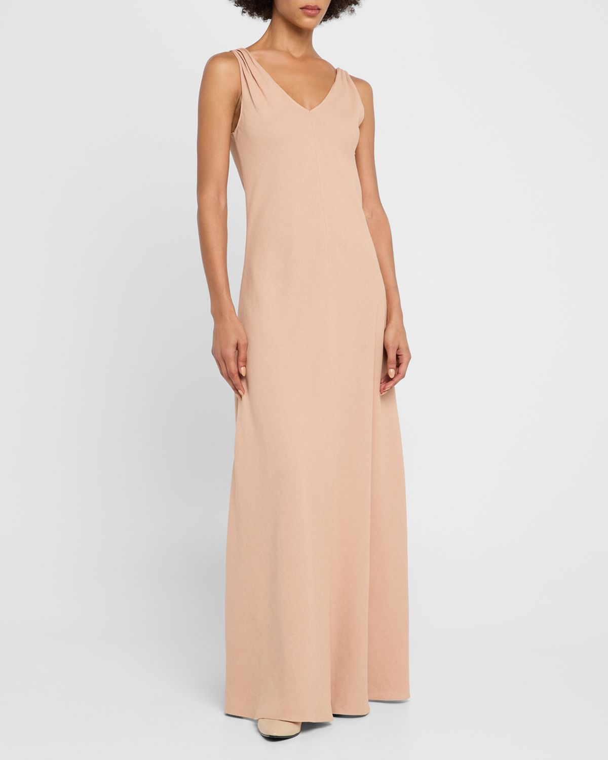 Loro Piana Callie Sleeveless Linen-Crepe Maxi Summer Dress
