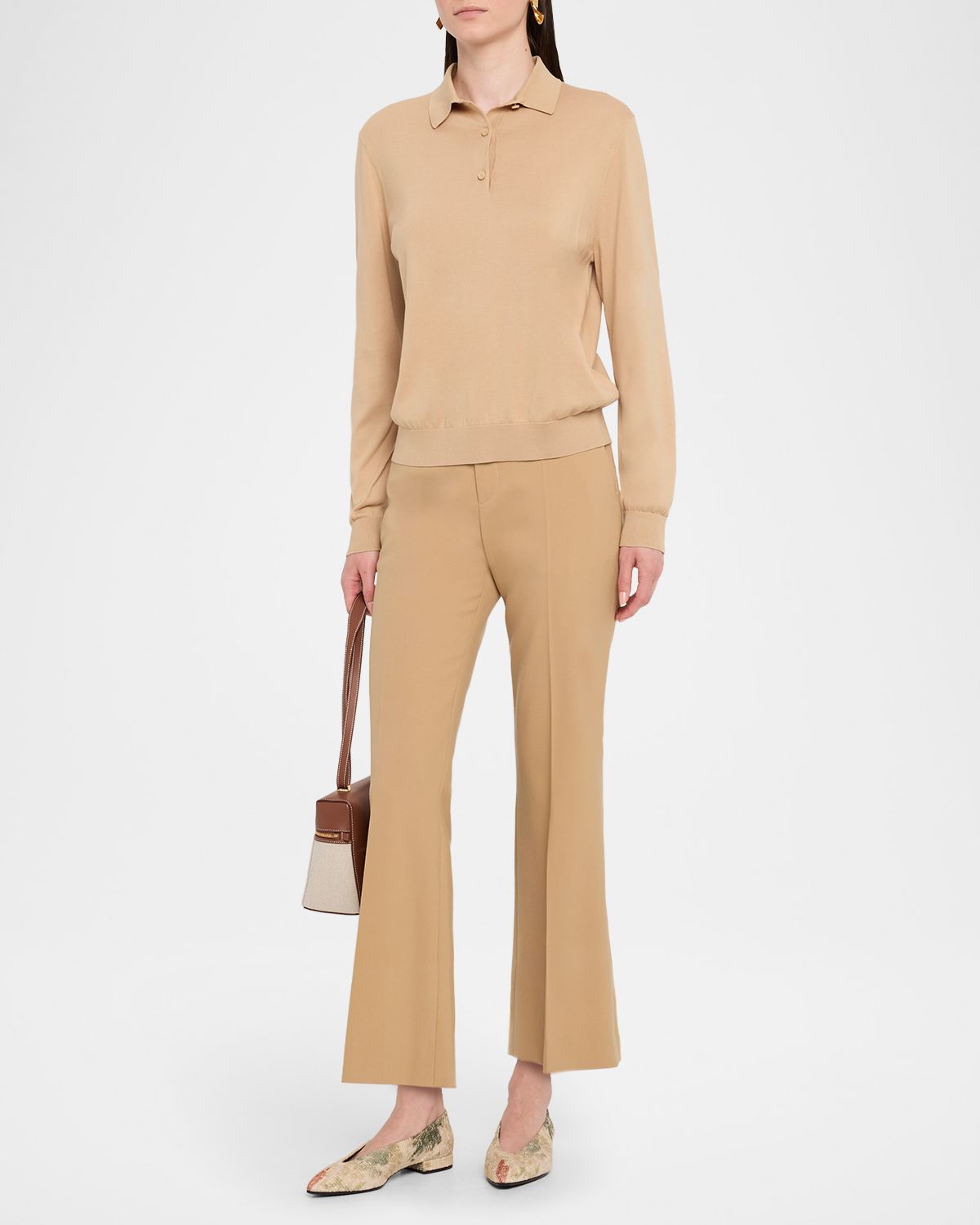 Loro Piana Ice Wish Cotton Polo Sweater