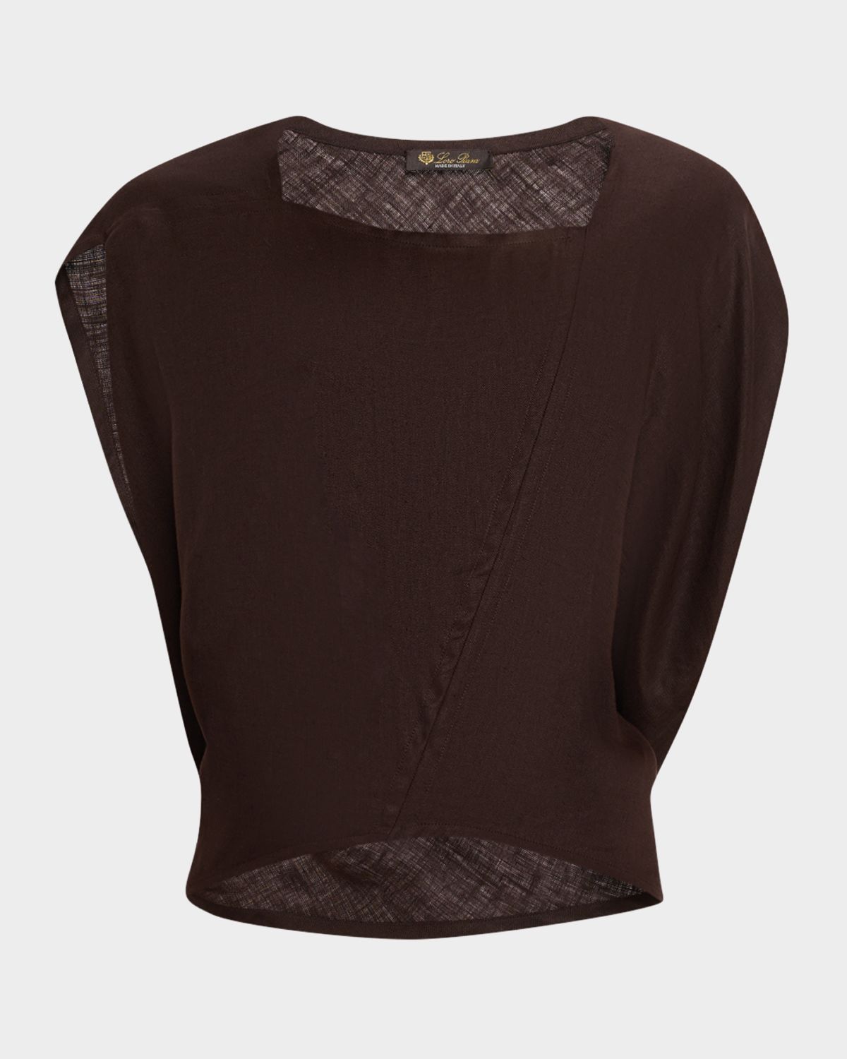 Loro Piana Gaia Cap-Sleeve New Summer Twill Shirt