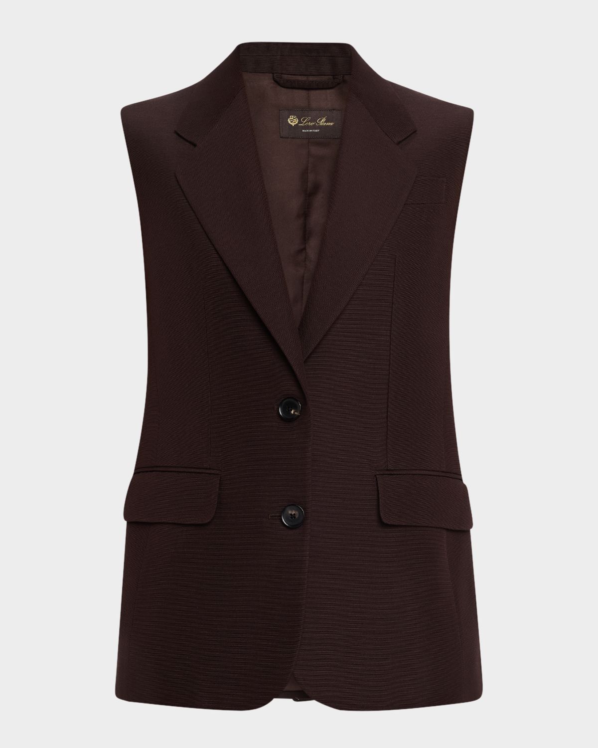 Loro Piana Cedric Textured Tussah Single-Breasted Vest