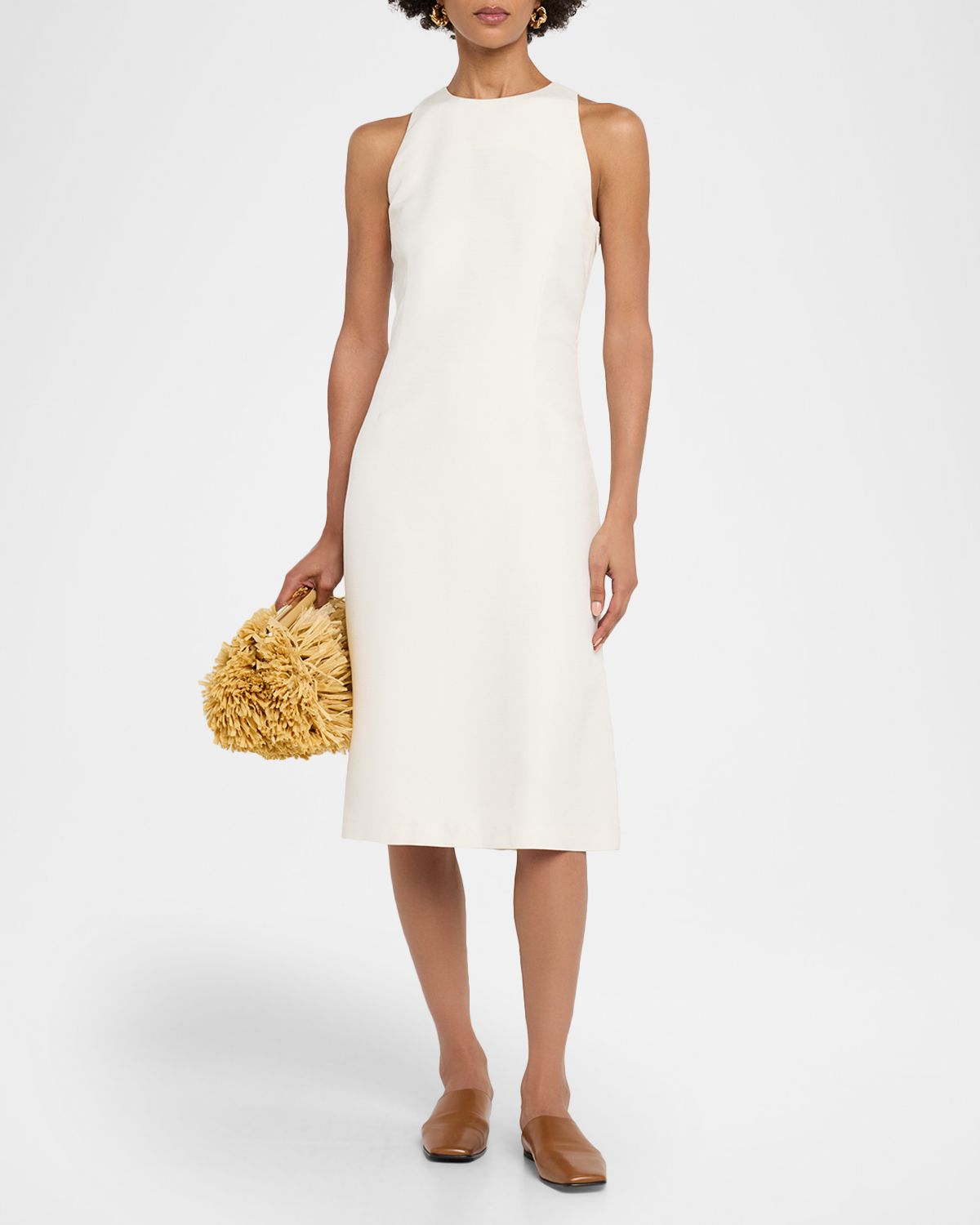Loro Piana Sandie Textured Tussah Crisscross Dress