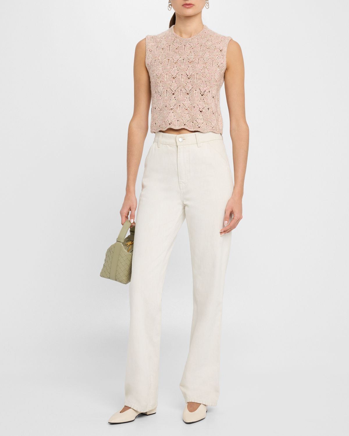 Loro Piana Verbania Sleeveless Cashmere Crop Sweater