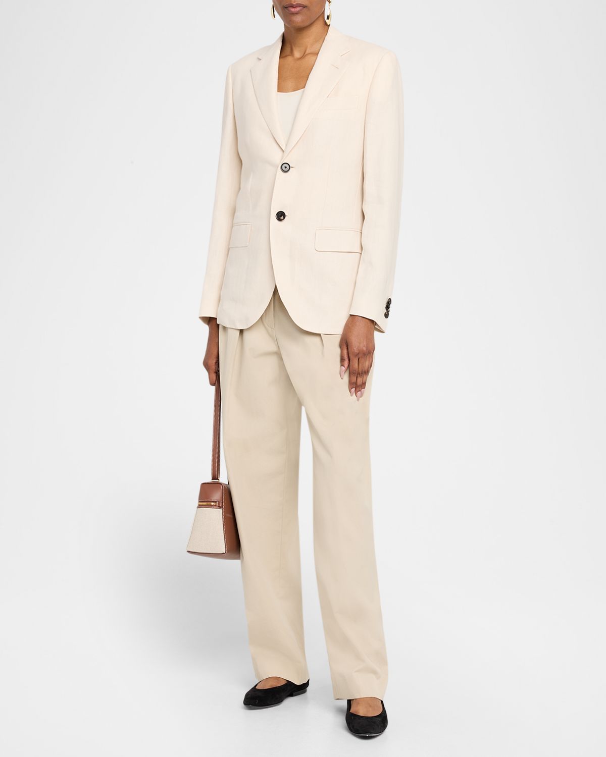 Loro Piana Torino Antigua Linen-Silk Single-Breasted Jacket