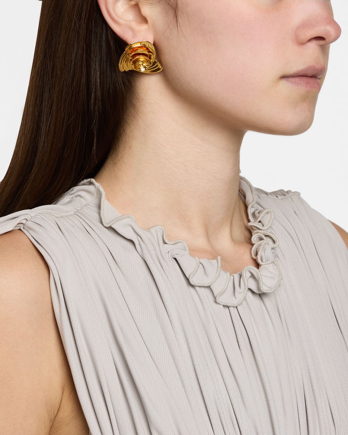 Oscar de la Renta Geometric Rose Stud Earrings