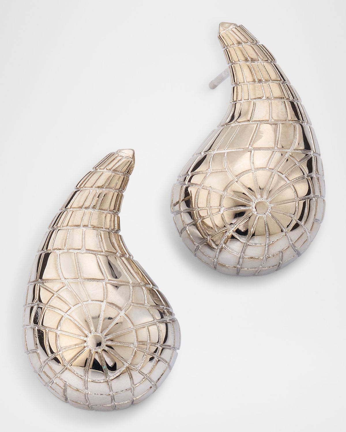 Oscar de la Renta Mosaic Textured Teardrop Earrings