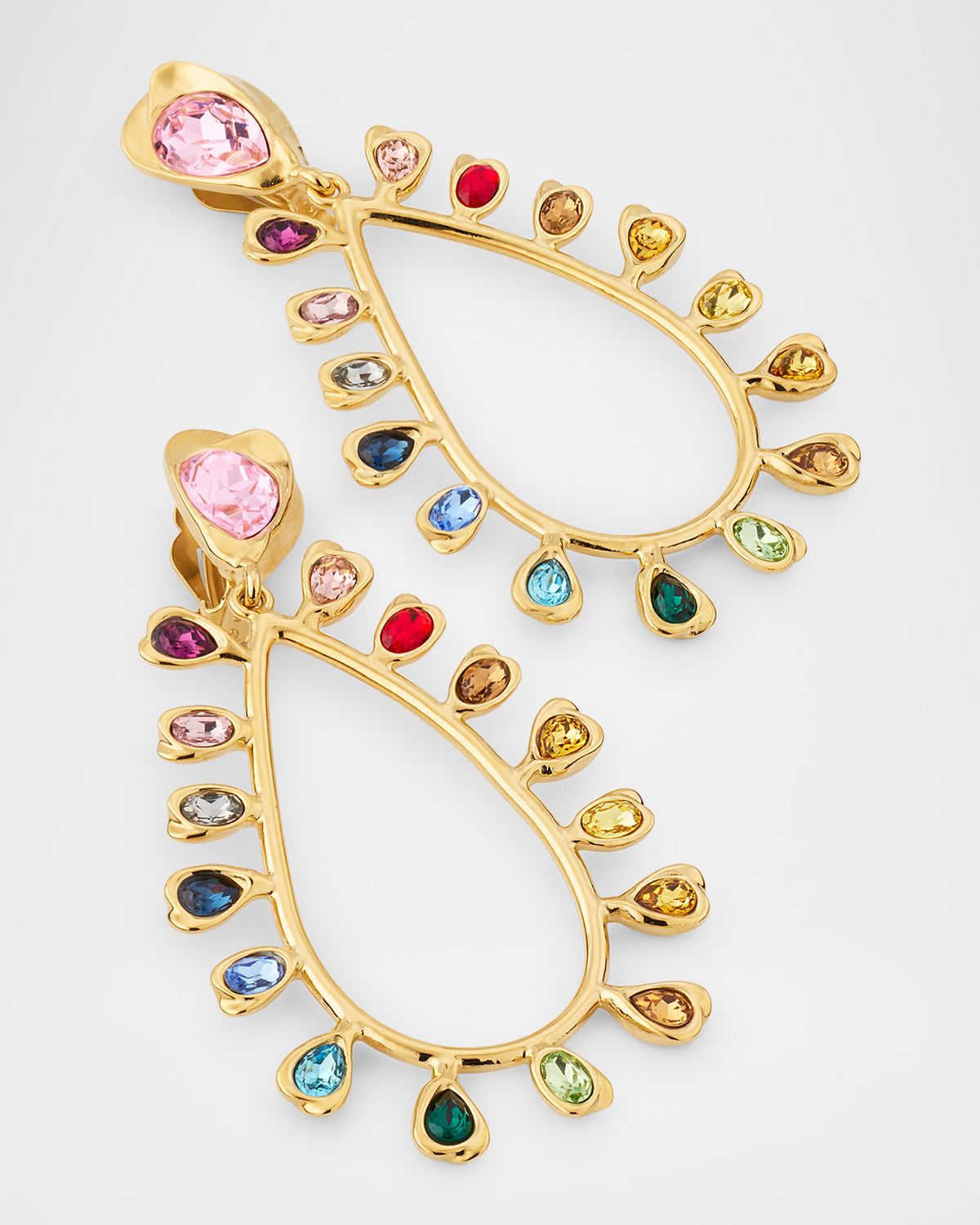 Oscar de la Renta Multicolored Drop Scramble Earrings