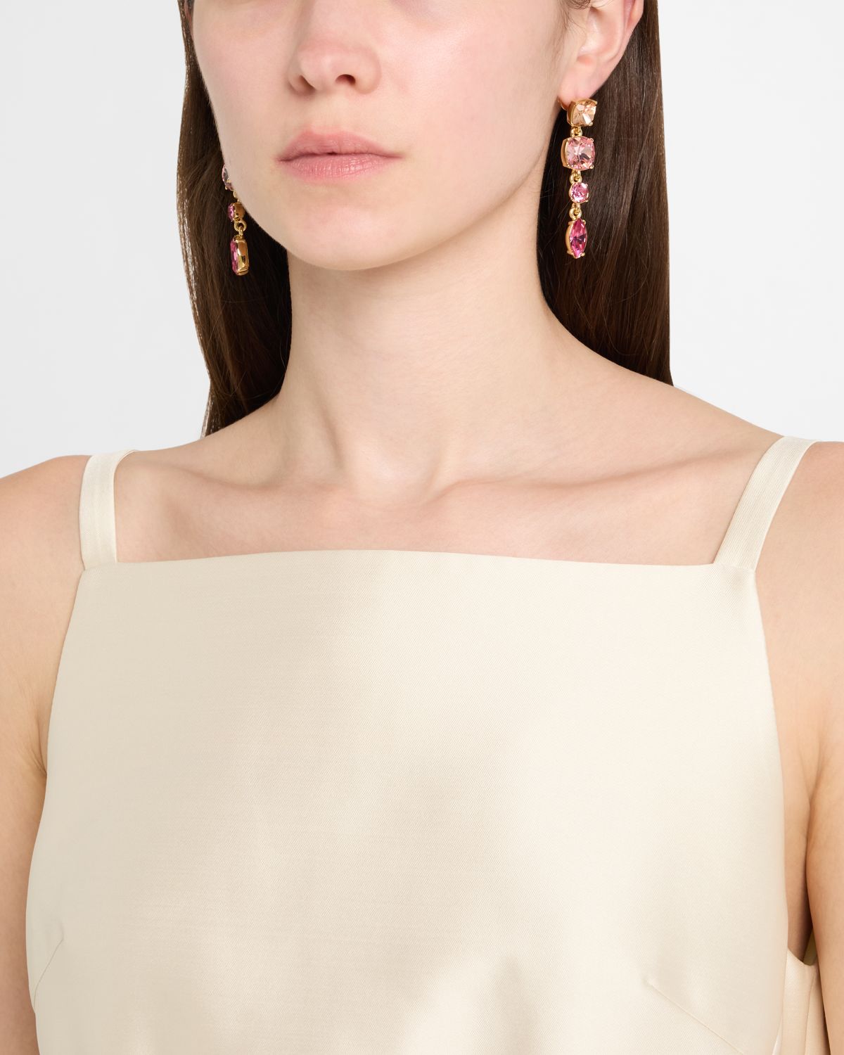 Oscar de la Renta Crystal Four Drop Earrings